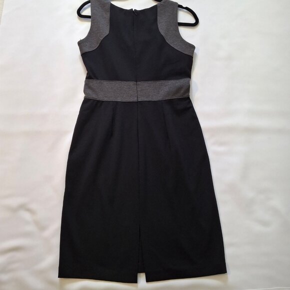 Selina Studio Black Grey Sleeveless Pencil Dress Size M Office Demure Sleek - Picture 9 of 12